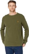 men's solid thermal long sleeve crew neck shirt by u.s. polo assn. logo