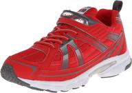 👟 tsukihoshi 3570 storm strap-closure machine-washable youth sneaker shoe: wide toe box, slip-resistant outsole - red/gray (size 5 big kid) logo