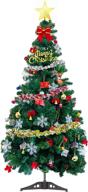 🎄 artificial christmas tree with 104 ornaments, metal stand - 5ft christmas tree with decorations included logo