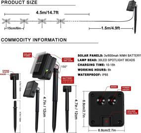 img 1 attached to 🌈 Световые гирлянды Shinymolly с солнечной батареей "Светлячок" - 2пак 21 фут 30 светодиодов, водонепроницаемые и солнечные феерические огни с 8 режимами - декоративные огни для патио, сада, двора, забора, свадьбы, Рождества и вечеринки, разноцветные.