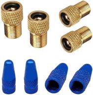 🚲 anodized aluminum alloy bicycle dust covers with epsvcsewn presta tire valve caps and copper presta to schrader bike car valve adaptor tube pump air compressor tools logo