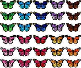 img 4 attached to 🦋 Butterfly Patches: Embroidered Badge for DIY Decor - Patch Applique for T-Shirts, Jackets, Shoes, Bags & Repair (Pack of 30)