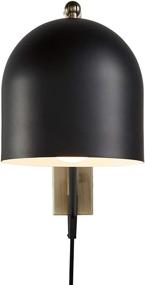 img 1 attached to 🌙 Black and Antique Brass Mid-Century Swiveling Wall Sconce by Rivet, 11"H, with Bulb - Amazon Brand