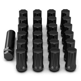 img 4 attached to A-KARCK Lug Nuts M14 x 1.5: Black 🔧 Closed End Wheel Nuts with Spline Tuner - 24PCS