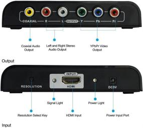 img 3 attached to Переходник-конвертер HDMI в компонентное видео 1080P (YPbPr) с масштабированием с аудиовыходом коаксиального типа + R / L аудио - совместим с Windows 10 (черный)