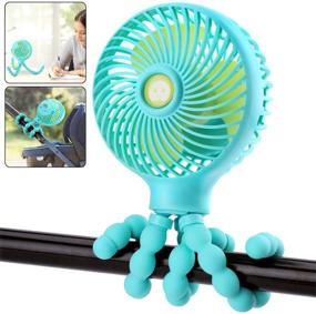 img 4 attached to 👶 OPOLEMIN Mini Baby Handheld Stroller Fan - Portable Fan for Stroller with Flexible Tripod, USB/Battery Powered - Ideal for Office Desk, Bed, Biking, Camping, Traveling