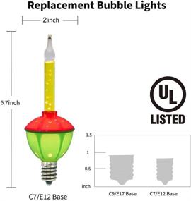 img 3 attached to 🎄 UL-Listed 4 Pack Multi-Color Bubble Light Replacement Bulbs for Christmas Bubble String Lights