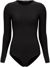 img 4 attached to 👕 Comfortable and Flexible Natural Uniforms Long Sleeve Body Suit - Breathable Cotton Stretch for All-Day Comfort