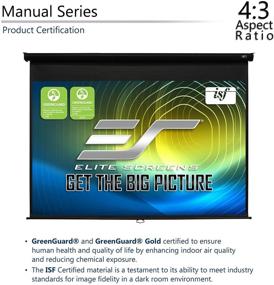 img 2 attached to 🎥 Elite Screens Manual Series - Проекционный экран с автоматической фиксацией, размер 100 дюймов, соотношение сторон 4:3 - Домашний кинотеатр, поддержка 8K/4K Ultra HD 3D - 2-летняя гарантия - Модель M100UWV1 (Черный)