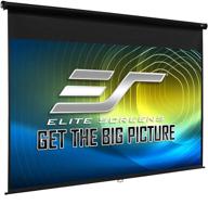 🎥 elite screens manual series - 100-inch 4:3 auto lock pull down projector screen - movie home theater 8k/4k ultra hd 3d ready - 2-year warranty - m100uwv1 (black) logo