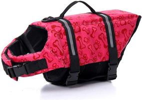 img 4 attached to 🐶 BonePink Reflective Strip GabeFish Dog Life Jacket Vest Safety Gear w/ Collar Harness – Small Size, Ideal for Pet Swimming and Preserving