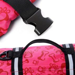 img 2 attached to 🐶 BonePink Reflective Strip GabeFish Dog Life Jacket Vest Safety Gear w/ Collar Harness – Small Size, Ideal for Pet Swimming and Preserving