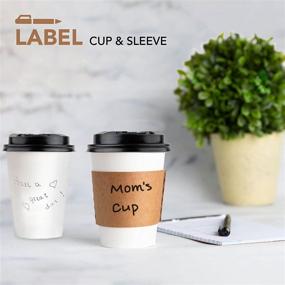 img 1 attached to Convenient 12 Oz. Disposable Coffee Cup Set - 100 Paper Cups with Black Plastic Lids, Stylish Grab 'n Go Design - Personalizable Cups, Ideal Travel Companion (100 Count)