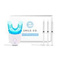 😄 smile eo teeth whitening kit: enhanced with led blue light accelerator, whitening gel syringes, and teeth whitening tray logo