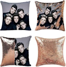 img 3 attached to 🎁 Декоративные подушки с пайетками Jiamos Direction Merch: реверсивные подушки-мермейд, идеальный подарок на Рождество и день рождения, 16x16 дюймов, цвет шампанского золота.