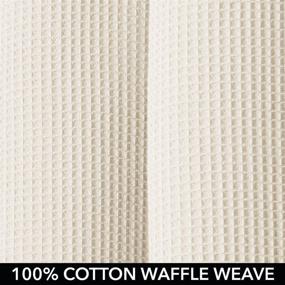 img 2 attached to mDesign Cotton Waffle Weave Fabric Shower Curtain - Hotel Quality, Farmhouse Style - 72x72 Inch Cream/Beige - Machine Washable for Bathroom Showers and Bathtubs