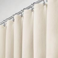 mdesign cotton waffle weave fabric shower curtain - hotel quality, farmhouse style - 72x72 inch cream/beige - machine washable for bathroom showers and bathtubs logo