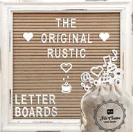 cappuccino felt letter board - rustic white wood farmhouse vintage frame & stand - felt creative home goods 10x10 логотип