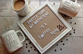 img 2 attached to Cappuccino Felt Letter Board - Rustic White Wood Farmhouse Vintage Frame & Stand - Felt Creative Home Goods 10x10