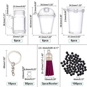 img 3 attached to 🧋 OLYCRAFT 204pcs Mini Milky Tea Keychain Accessories: Ultimate Bubble Tea Cream Glue Casting Kit + Adorable Mini Cup Pendant Charms with Keychain Rings, Tassels, Bubbles & Straws for Key Chain DIY and Earring Making