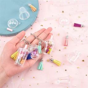 img 1 attached to 🧋 OLYCRAFT 204pcs Mini Milky Tea Keychain Accessories: Ultimate Bubble Tea Cream Glue Casting Kit + Adorable Mini Cup Pendant Charms with Keychain Rings, Tassels, Bubbles & Straws for Key Chain DIY and Earring Making