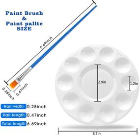 img 3 attached to 🎨 Hulameda 10pcs Лотки для красок, Пластиковая палитра с 10 штуками плоских нейлоновых кистей для детей