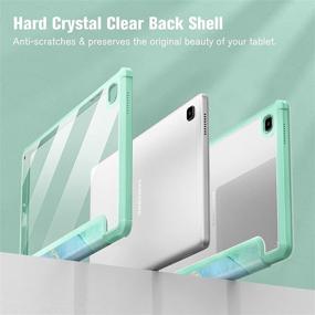 img 2 attached to 📱 Fintie Hybrid Slim Case - Shockproof Cover for Samsung Galaxy Tab A7 Lite 8.7 inch 2021 Model - Emerald Marble Design