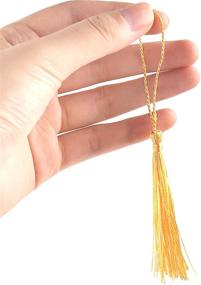 img 1 attached to 🎨 Versatile 100 PCS 5 Inch Mini Tassels with Cord Loop: Perfect for Craft Making, Floss Bookmarks, Souvenirs, Keychain DIY Projects