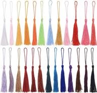 🎨 versatile 100 pcs 5 inch mini tassels with cord loop: perfect for craft making, floss bookmarks, souvenirs, keychain diy projects logo