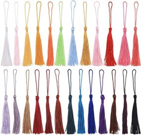 img 4 attached to 🎨 Versatile 100 PCS 5 Inch Mini Tassels with Cord Loop: Perfect for Craft Making, Floss Bookmarks, Souvenirs, Keychain DIY Projects