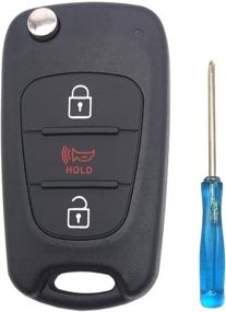 img 3 attached to Заменяемая оболочка для ключа автомобиля Kia Rio 2012-2014 🔑 & Soul 2010-2013 - не вырезанный ключ без клавишной связи со складками.