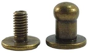 img 1 attached to High-Quality 5mm Brass Stud Screwback Spots for Leather Rivet - Pack of 100 Sets (Bronze)