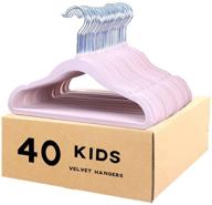 👶 non-slip baby hangers, pink velvet kids clothes hangers (11.6&#34; inch - 40 pack) логотип