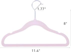 img 2 attached to 👶 Non-Slip Baby Hangers, Pink Velvet Kids Clothes Hangers (11.6&#34; Inch - 40 Pack)