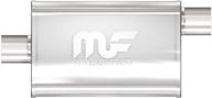 🔊 magnaflow 11229 performance muffler exhaust - straight-through, oval center/offset, 3in inlet/outlet, 14in body length, satin finish - enhance with classic deep exhaust sound logo