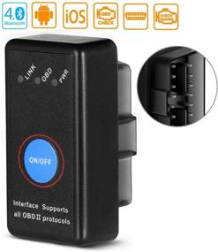 img 4 attached to 🚘 Диагностический сканер OBD2 - OBDII Bluetooth 4.0 считыватель кодов неисправностей для Android, iOS, Windows - поддерживает все протоколы OBD2 - совместим с большинством автомобилей