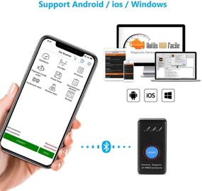 img 3 attached to 🚘 Диагностический сканер OBD2 - OBDII Bluetooth 4.0 считыватель кодов неисправностей для Android, iOS, Windows - поддерживает все протоколы OBD2 - совместим с большинством автомобилей