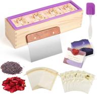 aoibrloy soap making kit – bar soap mold with silicone mold, wooden box, dried flowers, herbs, gift bag, and soap making cutter – create your own soap with ease logo