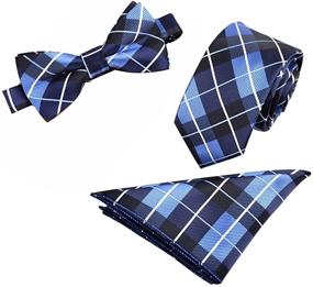 img 1 attached to Polyester Skinny Pre Tied Pocket Handkerchief Men's Accessories for Ties, Cummerbunds & Pocket Squares