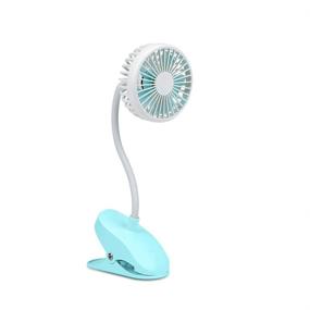 img 4 attached to 🔵 PRAVETTE USB Stroller Fan Clip on - Portable and Rechargeable Electric Mini Fan for Office, Car Seat, Bedside, Camping and Travel - Blue