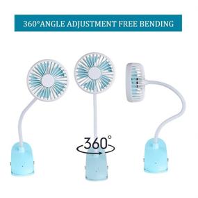 img 3 attached to 🔵 PRAVETTE USB Stroller Fan Clip on - Portable and Rechargeable Electric Mini Fan for Office, Car Seat, Bedside, Camping and Travel - Blue