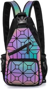 img 4 attached to 👜 Reflective Geometric Holographic Women's Handbags & Wallets in Satchel Style