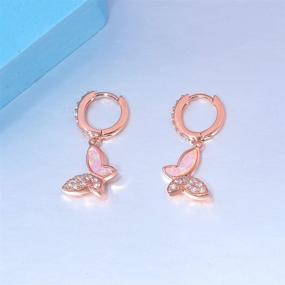 img 3 attached to 💎 Opulent Airmoly Butterfly Dangle Earrings: Gilded Huggies for Stylish Teen Girls