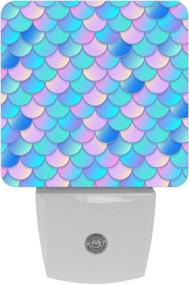 img 4 attached to LORVIES Colorful Mermaid Scale Watercolor LED Night Light: Auto Sensor Dusk to Dawn Decorative Lighting for Bedroom, Bathroom, Kitchen, Hallway, Stairs, Baby's Room – Energy Efficient