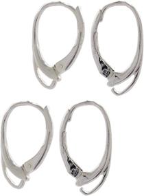 img 2 attached to 👂 Set of 2 Pairs, 4 Pieces Sterling Silver Lever Back Earring Findings - Oval-Shaped, 11 x 16mm