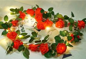 img 2 attached to Exquisite Rose String Lights: Battery/USB Powered, Remote Control, Waterproof 🌹 - Perfect for Bedroom, Christmas, Festivals, Wedding, Party (Red, 3.3 ft)