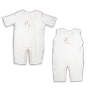 img 4 attached to Легко дышите с Baby Brezza 2 в 1 пижамой для младенцев: переходная пижама для младенцев - универсальная и дышащая с сетчатыми панелями, преобразуется в слип-жилет, кремовая, 3-6 месяцев.