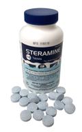 steramine 1-g sanitizing tablets - 150 food contact surface sanitizer tablets, blue - 1 bottle pack logo