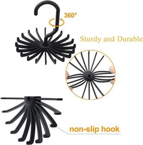 img 1 attached to 👔 Efficient Organizational Solution: Over-The-Door Tie Rack Black Hook Hanger for Neat and Tidy Closet Storage - Durable, Secure, and Stylish - Set of 5