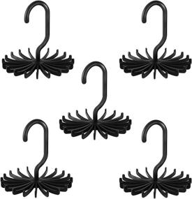 img 4 attached to 👔 Efficient Organizational Solution: Over-The-Door Tie Rack Black Hook Hanger for Neat and Tidy Closet Storage - Durable, Secure, and Stylish - Set of 5